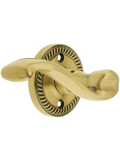 Grandeur Newport Rosette Set With Portofino Levers Left Hand in Antique Brass with .